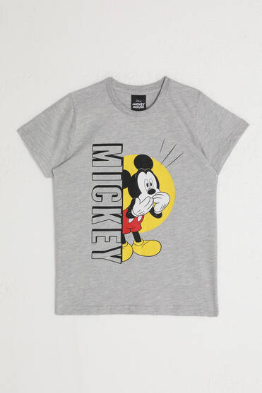 Mickey Mouse D4798-2 Erkek Çocuk Gri Melanj Tişört | Spor Park