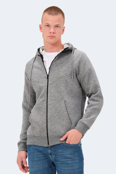 SEPARATE BATH&TODAYFULSweatPullover グレー Slazenger KAZUE I Erkek Fermuarlı Kapüşonlu Cepli Koyu Gri