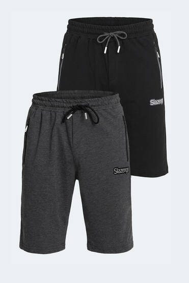 Slazenger NAGI IN 2 Lİ SET Erkek Cepli Siyah - Koyu Gri Şort