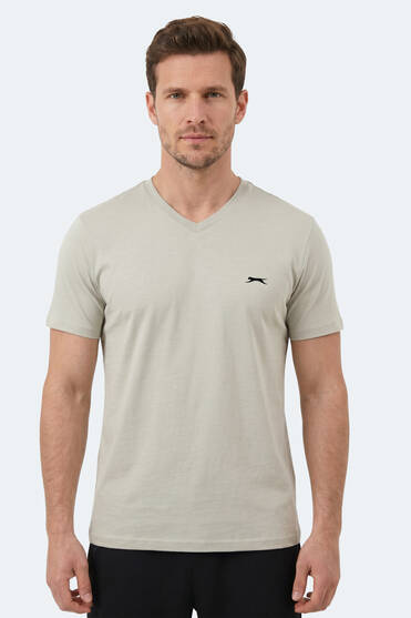 Slazenger RIVALDO T Erkek V Yaka Açık Gri Tişört