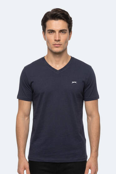Slazenger RIVALDO T Erkek V Yaka Lacivert Tişört