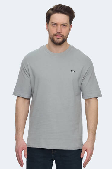 Slazenger VELLAMO Erkek Oversıze Gri Tişört